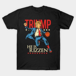 He Is Rizzin Funny Trump Basketball T-Shirt